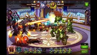 Hero Wars W1D2 Earth Lord - Non-Maxed team with Dark titans