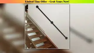 Discount Black Stair Handrail 153m Wall Mounted Grab Bar Railing Support Kit Handrails for Stairs