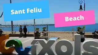 Walking tour beach Sant Feliu de Guíxols Costa Brava Spain