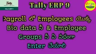 Tally ERP 9 - how to enter employee bio data or info in payroll ( తెలుగు)