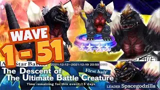 ALL WAVE CHALLENGES IN SPACE GODZILLA ALL STAR BATTLE WAVE 1 - 51 Ultimate Battle Creature GAMEPLAY