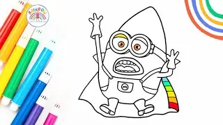 Despicable Me 4 Mega Minions Drawing | How to Draw Mega Minion Gus 🌈😀Ⓜ️