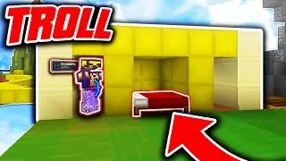 INVISIBLE BED TROLLING! (Minecraft Bed Wars 1v1v1v1)
