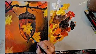 Fantasy Glass Acorn Painting | Easy Autumn Acrylic Tutorial for Beginners