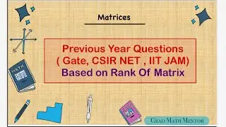 PYQs based on Rank of Matrix | Matrix 