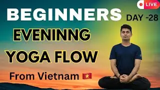 🔴 Beginner Evening Yoga Live | शाम का योग अभ्यास | Yoga Flow Day 28 #yogae #livestream #yoga