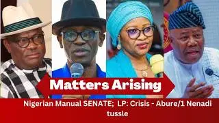 MATTERS ARISING: Nigerian Manual SENATE;  LP Crisis - Abure/1 Nenadi tussle