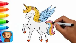 🦄 Unicorn Drawing 🌈 | Easy & Cute Unicorn Cartoon Drawing for Kids