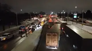 WATCH: Hundreds Of Vehicles Temporarily Stop Traffic Across Canada's Ambassador Bridge During Convoy