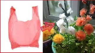 Plastic cover flowers  | Best out of waste | Carry bag flowers | shopping bag flower making