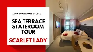 Sea Terrace Stateroom Tour on Virgin Voyages' Scarlet Lady 14058A ...A HAMMOCK ON A BALCONY?