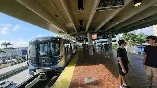 Miami Metrorail Northbound Orange Line train ride from Dadeland North to Government Center Station