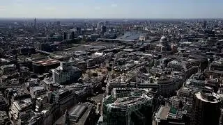 VideoVault Stock Video: London England the city on a sunny day aerial view time-lapse