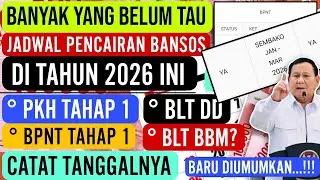 CATAT TANGGALNYA ☑ JADWAL PENCAIRAN BANSOS DI JANUARI 2026 &bull; PKH BPNT TH.1 &bull; BLT BBM? &bull; BLT DD &bull; PIP