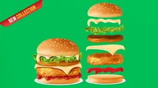 Deliciously Fun Cartoon Burger Commercial | Green Screen | 4K