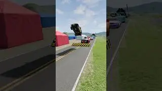 Small to Giant Cars vs Large Speedbump - BeamNG.drive #beamng #beamngdrive #crash 1540