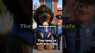 Newfoundland Dog Police Hero #pixarstyle#ToyStoryStyle #FamilyFriendly#CuteAnimals#Pixar