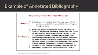 What is an Annotated Bibliography and Why are they important?