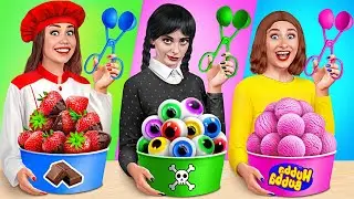 Wednesday vs Grandma Cooking Challenge | Tasty Kitchen Hacks by TeenDO Challenge