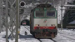 2018-02-15 Inverno a Tarvisio Boscoverde 4/8 - Arrivi, partenze e manovre nello scalo friulano
