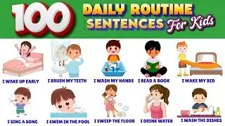 100 Daily Routine Vocabulary with Sentence | Daily Sentences | English Vocabulary | Kids vocabulary