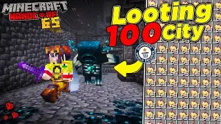 LOOTING 100 ANCIENT CITY IN Minecraft Hardcore !
