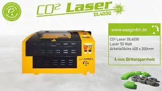 EAS CO2 Laser DL4030 4mm Birkensperrholz schneiden