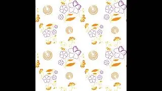 Drawing Purple Flower Pattern with Yellow Veins #patterndrawing