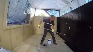 GRP Lining Services fibreglassing Mike's double window koi pond