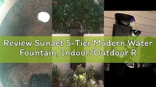 Review SunJet 5-Tier Modern Water Fountain, Indoor/Outdoor Resin Water Fountains with Soothing Water