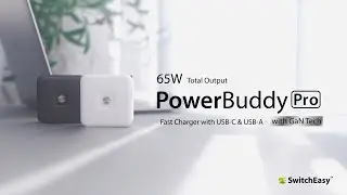 PowerBuddy Pro &ndash; GaN Fast Wall Charger with USB-A  &USB-C (65W)| SwitchEasy