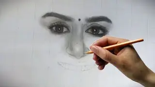 drawing, shading and blending a realistic face with graphite pencil /easy step by step.