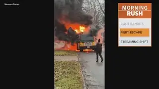 Middle schoolers escape bus fire