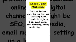 What Is Digital Marketing? #short #definition #computer