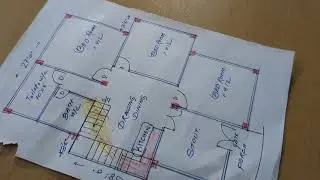 3 Bedroom new house plan drawing II 27 x 38 best ghar ka naksh kaise banaye II 3kamra home designs