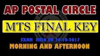 AP Postal Circle MTS Final Key 2017  exam 20-10-2017 -v v academy