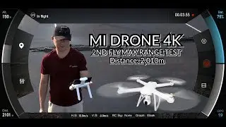 Mi Drone 4K - 2nd test with stock antenna max range 2,101m