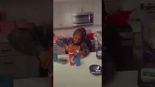 The mamadou sisters making grimace shakes #yummy #mamadousisters #siblings #mcdonalds