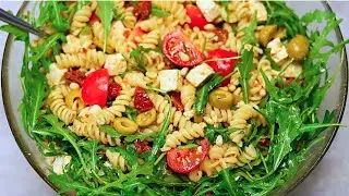 Салат из макарон с рукколой и помидорами. Салат настолько вкусный, что вы будете готовить его снова