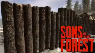 Sons Of The Forest gameplay - building a log wall