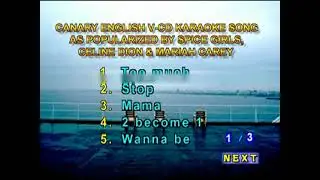 Canary VCD Platinum Series: Spice Girls, Celine Dion & Mariah Carey Songlist