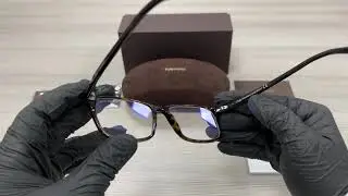 Tom Ford TF5584-B 052 Shiny Dark Havana Rose Gold-Blue Block Lenses Eyeglasses
