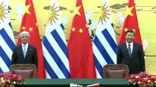 Tabaré Vázquez y Xi Jinping acordaron avanzar rápidamente en un tratado de libre comercio