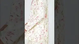 Iffah Flared Blouse   Cream Fleur