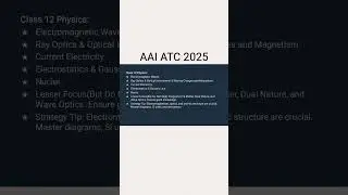AAI ATC 2025 Important topics of Physics and Mathematics.#aai