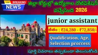 TG District Court Jobs 2026 || Junior Assistant Jobs Full details || High court Jobs 2026 #courtjobs