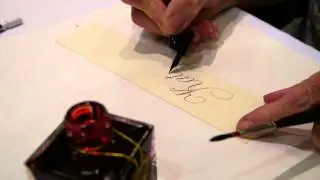 Joy Daniels demonstrates Copperplate calligraphy
