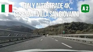 Driving Italy: A2 Cosenza - Villa San Giovanni - 4k scenic motorway drive Calabria