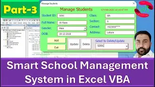 Smart School Management System in Excel VBA Part 3: Manage Student UserForm & VBA Code in Excel