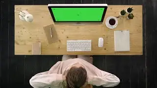 Computer With Green Screen Stock Video